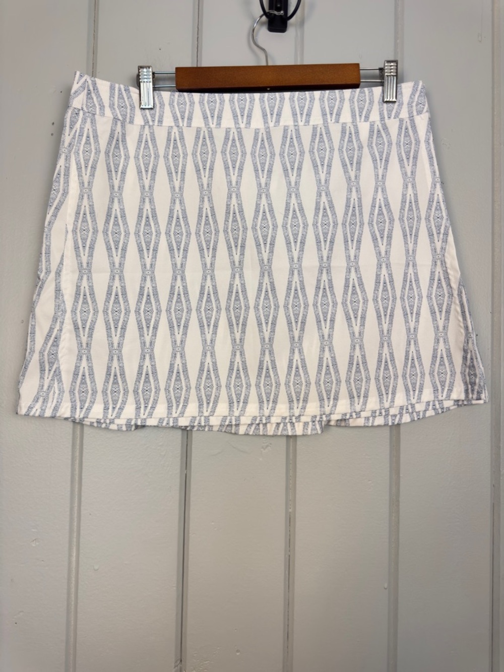 Ripskirt Hawaii Zulu Blue White Diamond Print Skirt Sz L